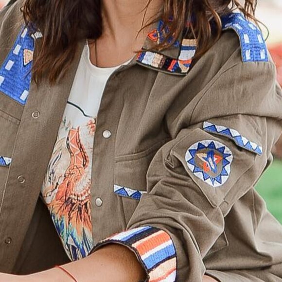 OLIVE EMBROIDERED JACKET - Picture 8 of 8